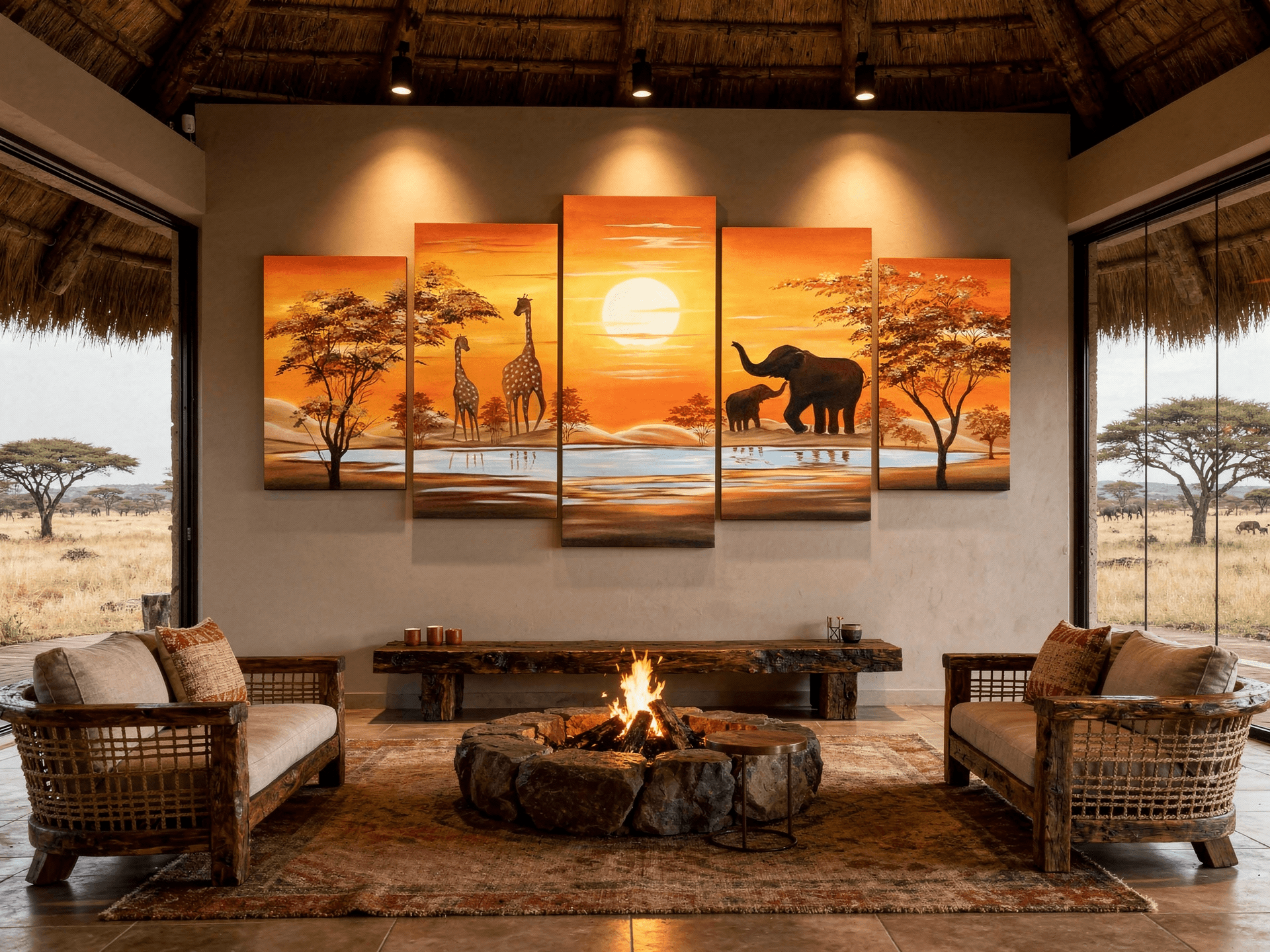 African Safari Sunset — detail