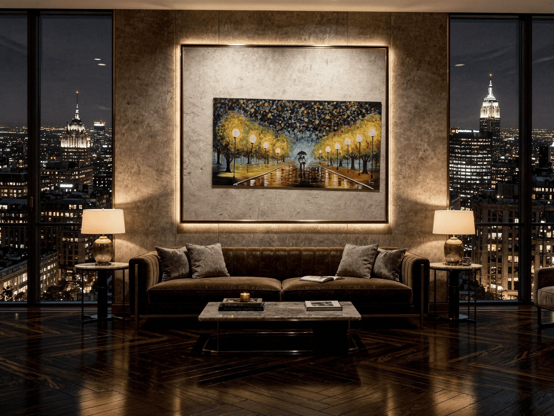Rainy Night Promenade — detail