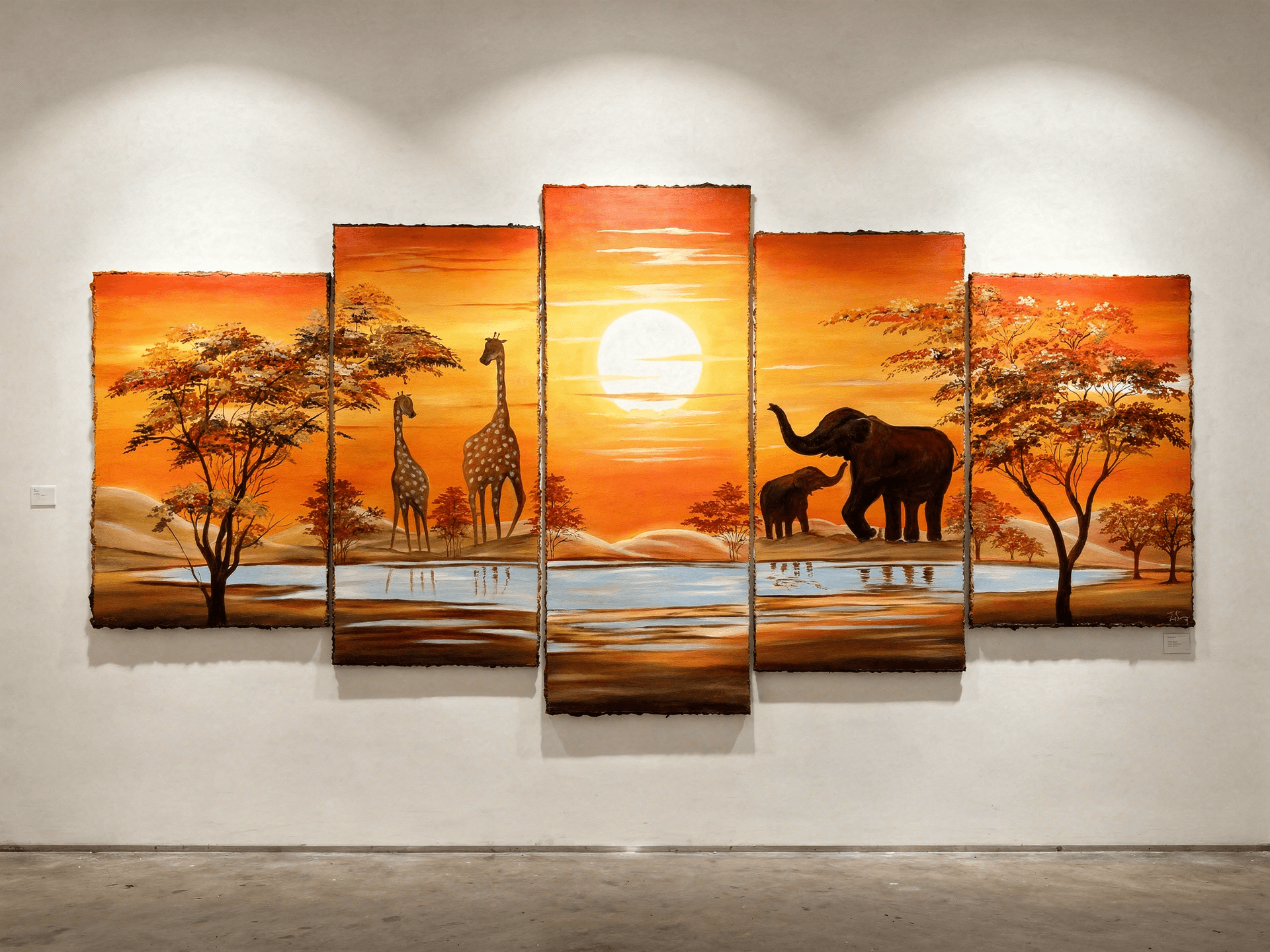 African Safari Sunset — on wall