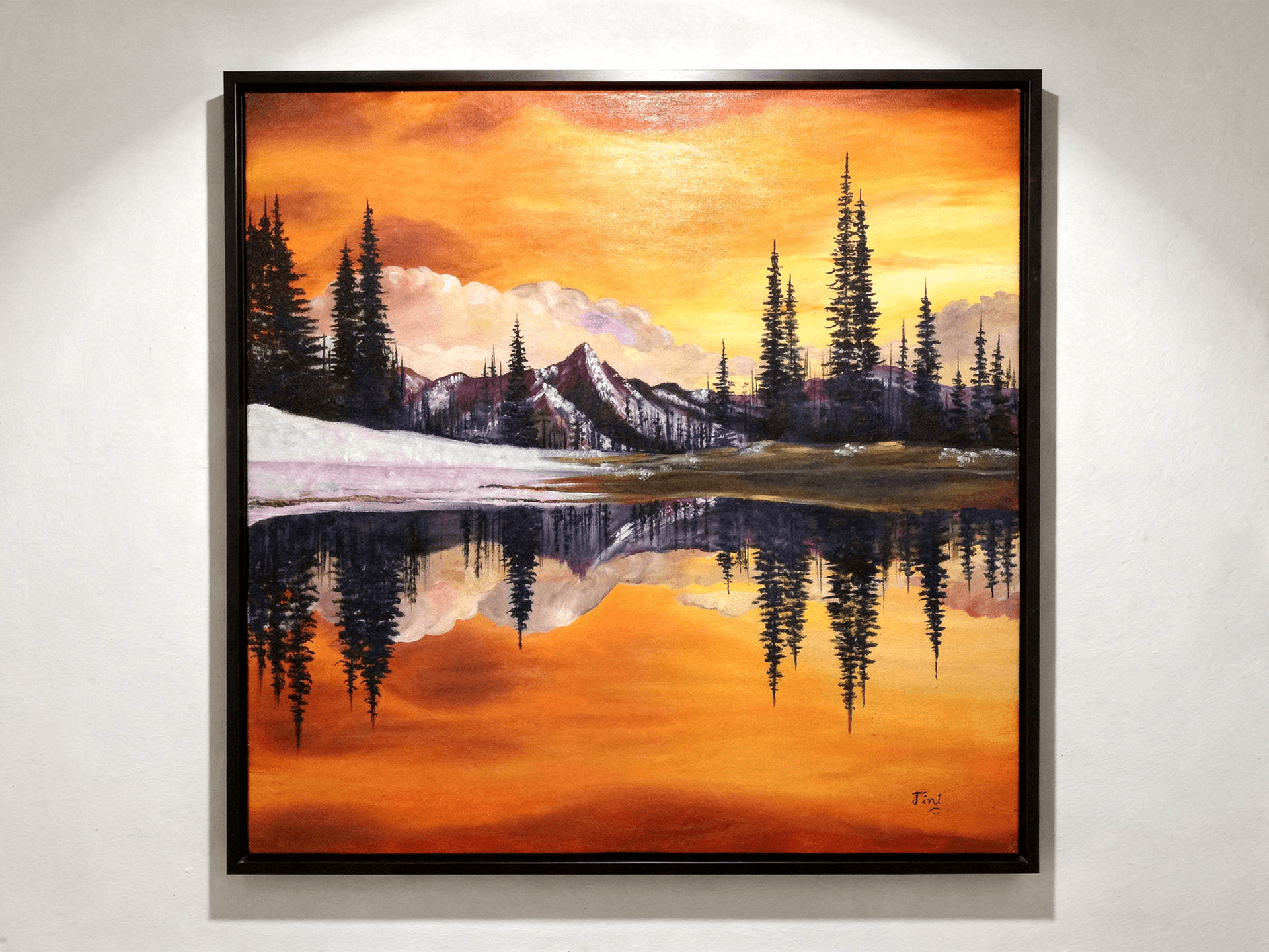 Autumn Lake Sunset — on wall