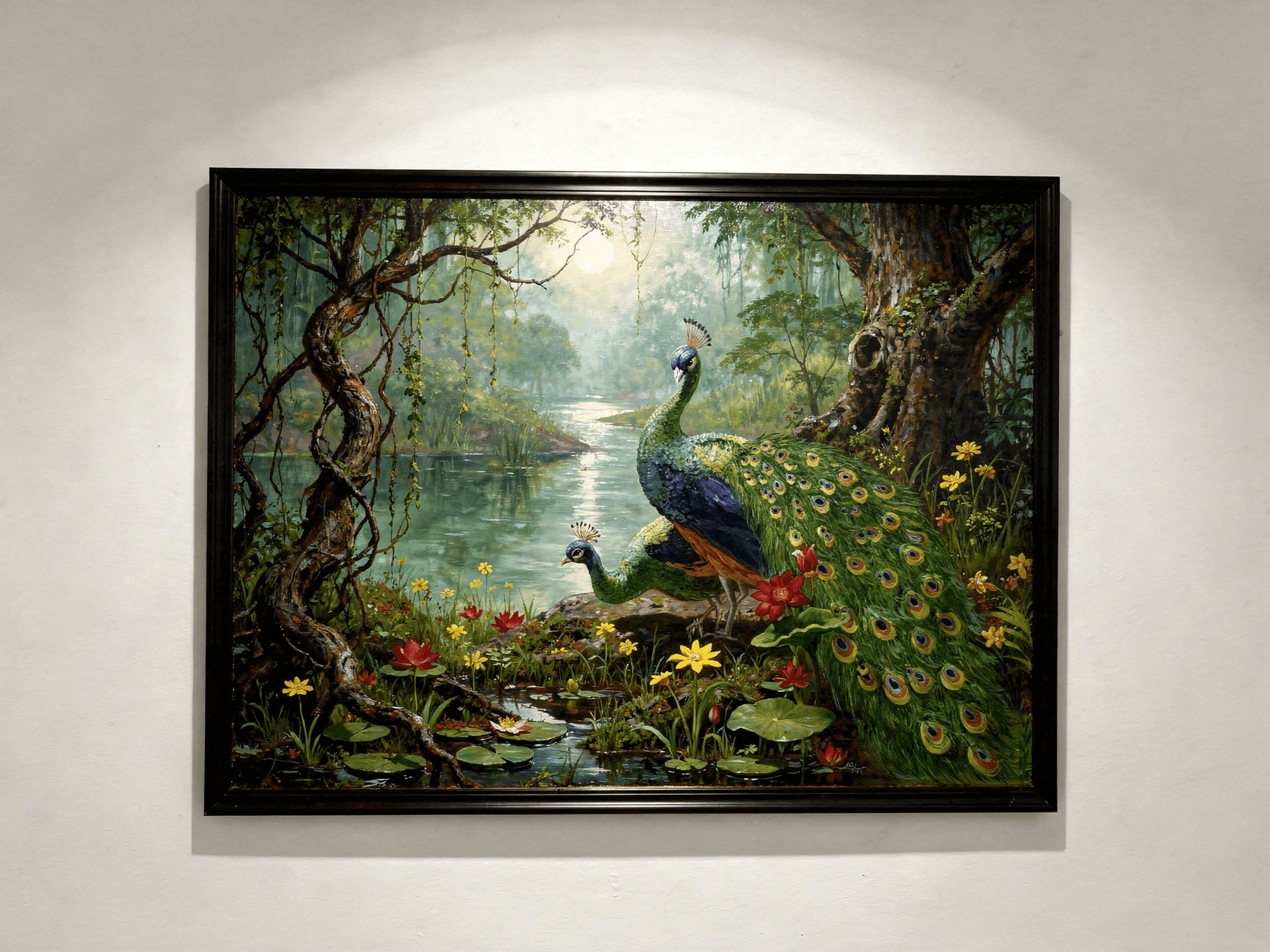 Peacock Paradise — on wall